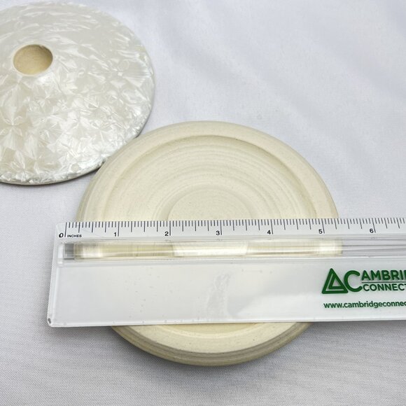 Pearlescent Ceramic Candlestick Holders Textured Modern Sculptural Accent Pair - Picture 8 of 8